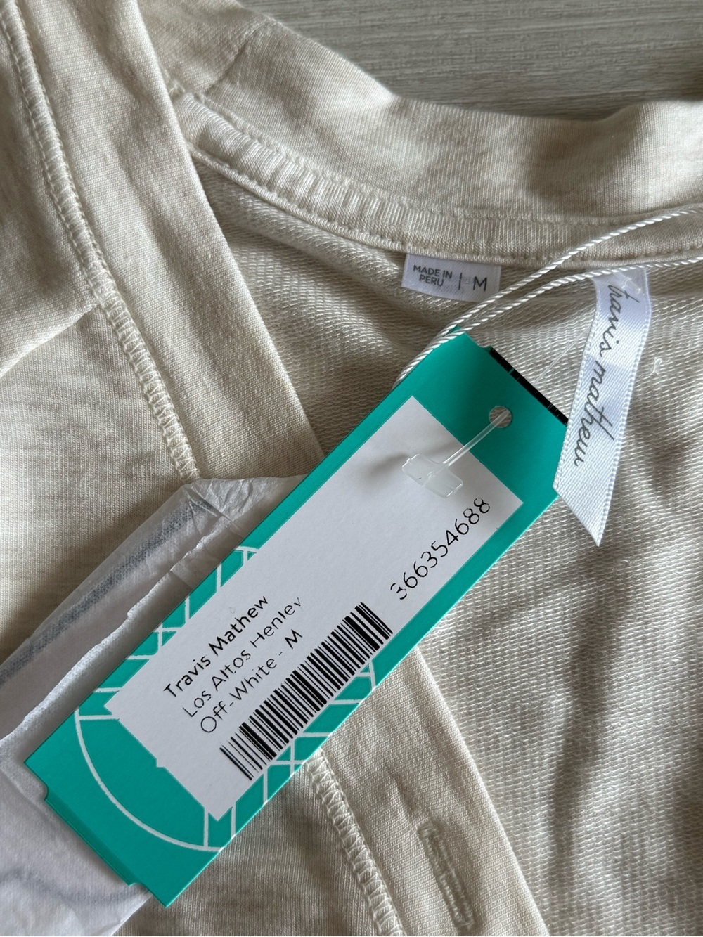 Travis Mathew Los Altos Henley Beige Medium NWT STITCH FIX - Picture 8 of 10